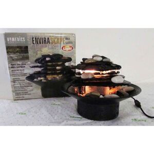 Homedics EnviraScape Rock Garden Light Illuminated Tabletop Relaxation Fountain